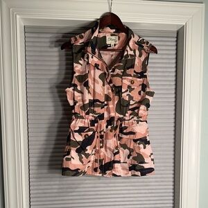 Pink and green camo vest